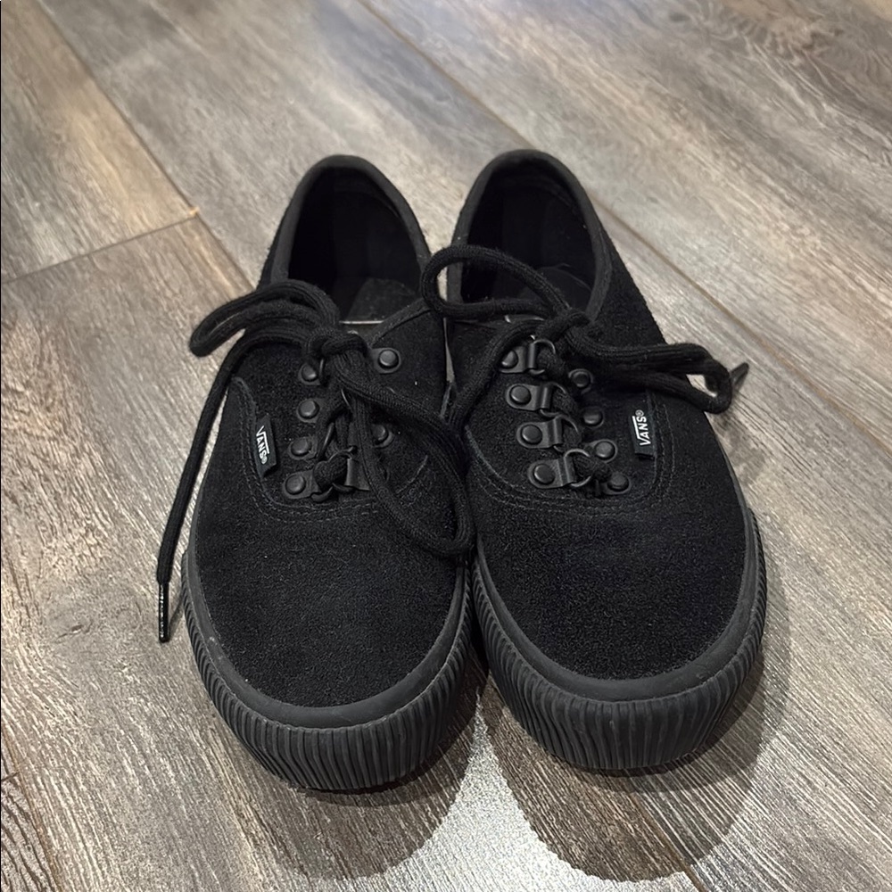 Vans Black suede platform shoes